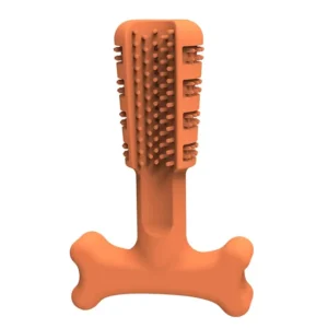 Hueso de silicona naranja con cerdas