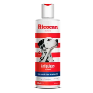 Frasco de shampoo Ricocan antipulgas